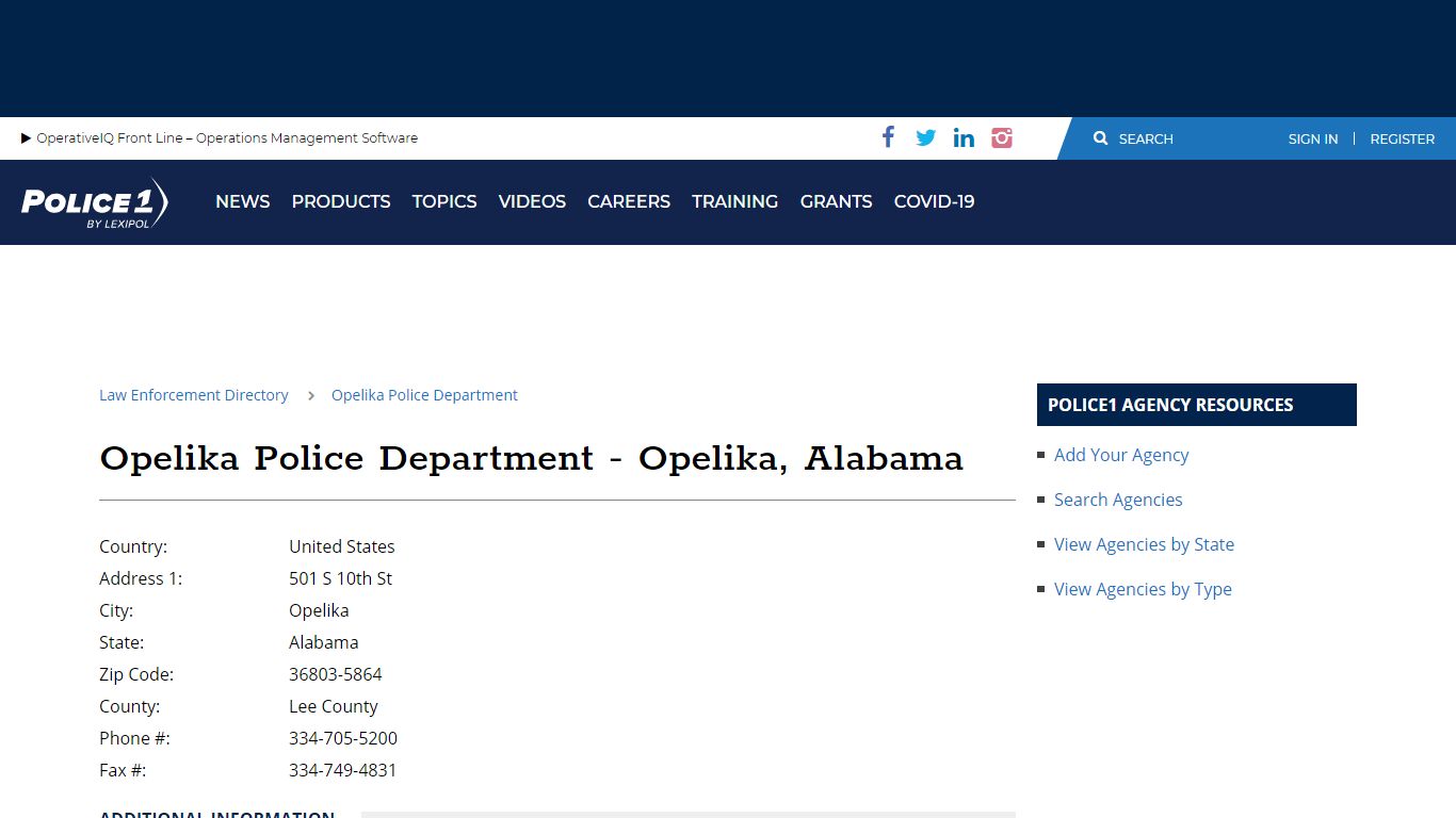 Opelika Police Department - Opelika, Alabama